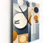 Graphique circulaire géométrique en jaune et bleu - horloge murale moderne Mid-Century-99636075