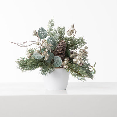 Arrangement floral d'eucalyptus en pot