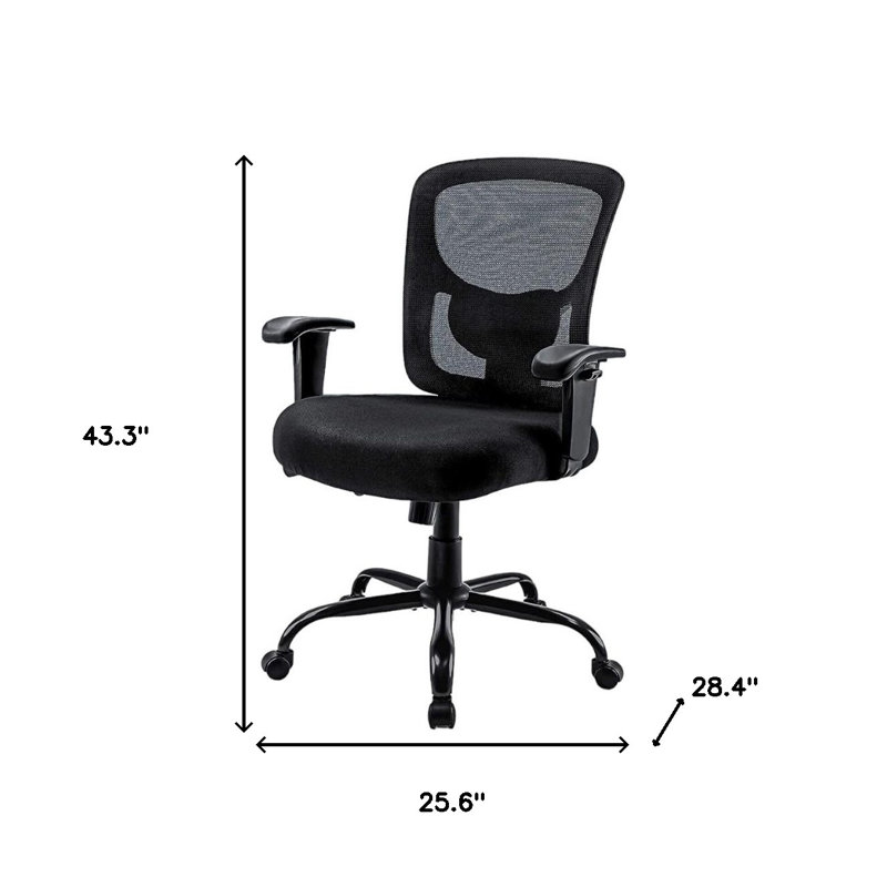 Fauteuil de direction pivotant en tissu noir