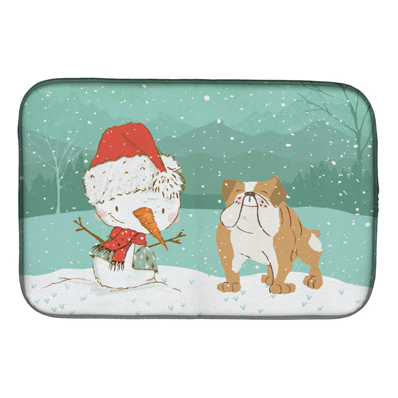 Snowman Christmas, Brown English Bulldog