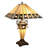 CHLOE Lighting GILES Tiffany-Style 3-Light Mission Double Lit Table Lamp 16" Shade