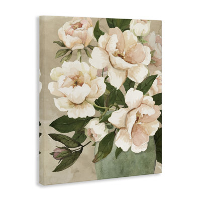 Art mural sur toile Blush Roses Bouquet, design par Nan