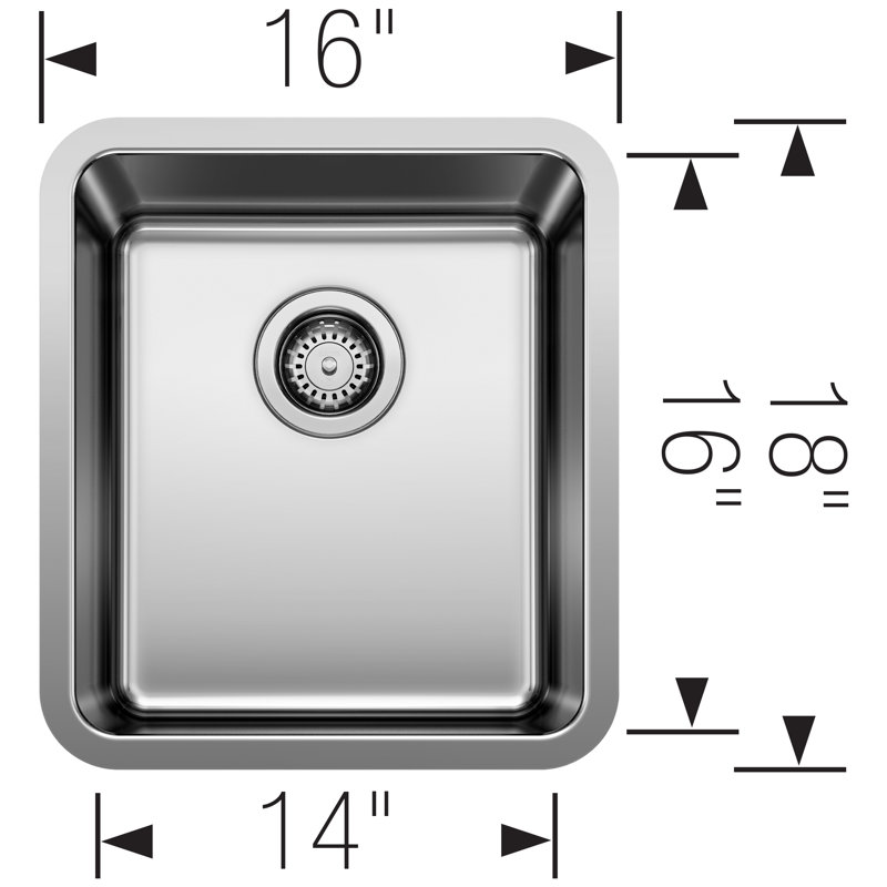 Formera 16" Undermount Stainless Steel Bar Sink