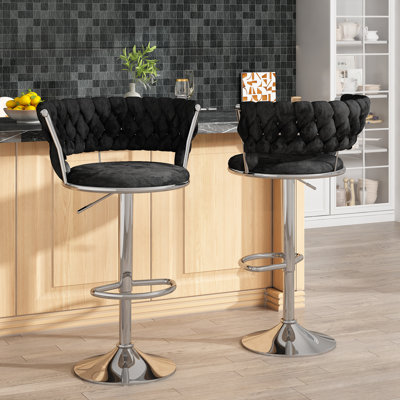 Ensemble de 2 chaises de bar creuses Black Shell