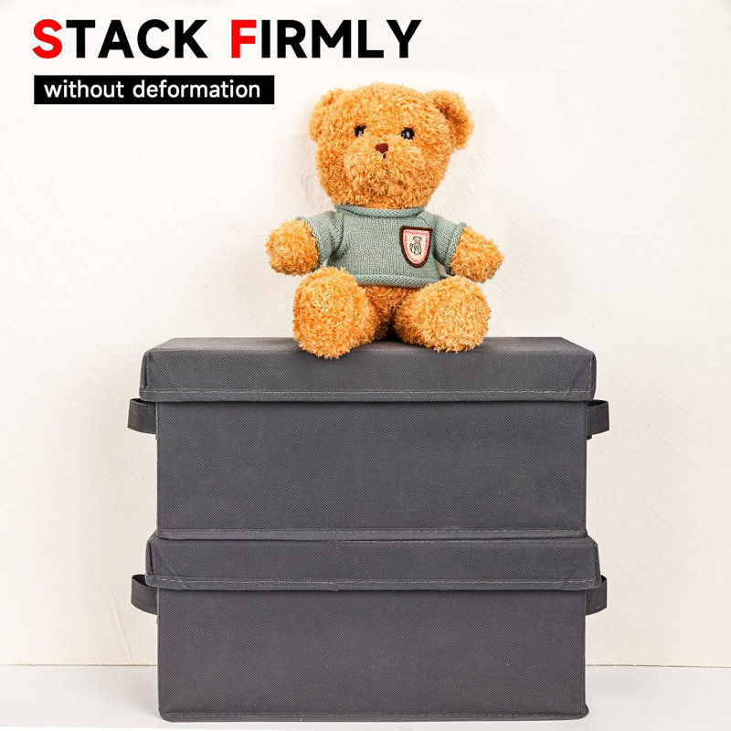 Boîte de rangement pour CD - Organisateur de CD avec couvercle (lot de 2) - Gris - Solution de rangement idéale pour les boîtiers de CD - Support pour CD - Peut contenir jusqu'à 70 boîtiers.
