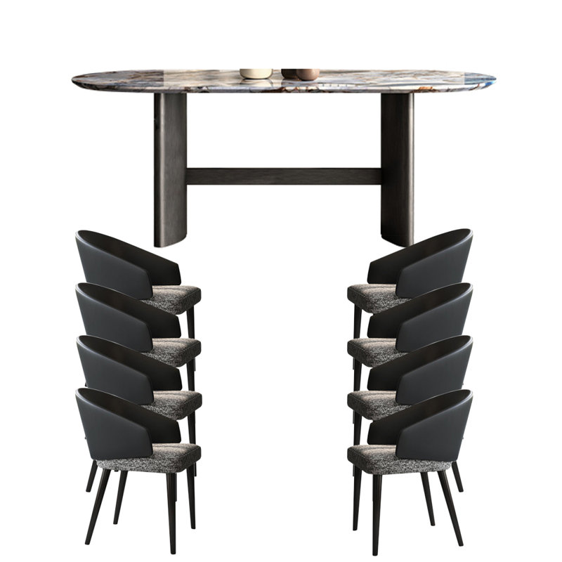 Ensemble de salle à manger ovale, H 29,52 po x L 78,74 po x l 35,43 po