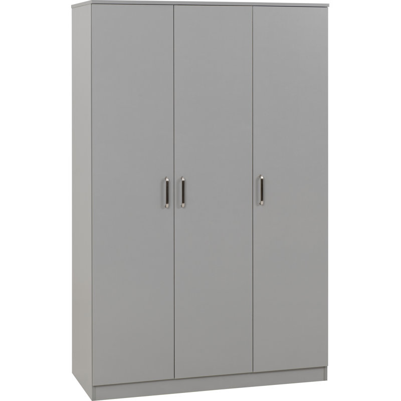Sumrah 3 Door Manufactured Wood Wardrobe, Light Grey