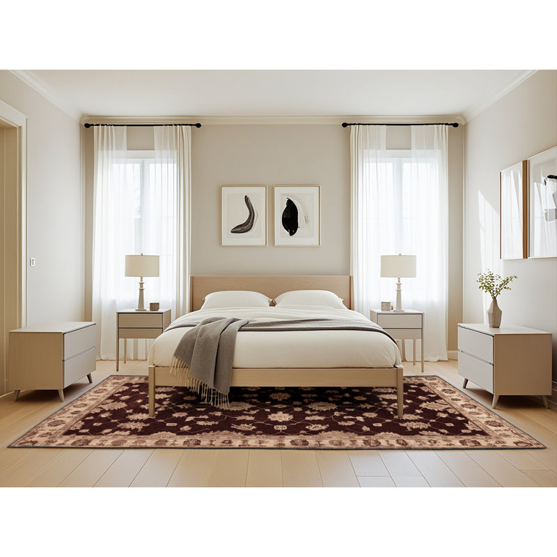 Machine Washable Overdyed Black Area Rug, Rectangle 5' x 8'