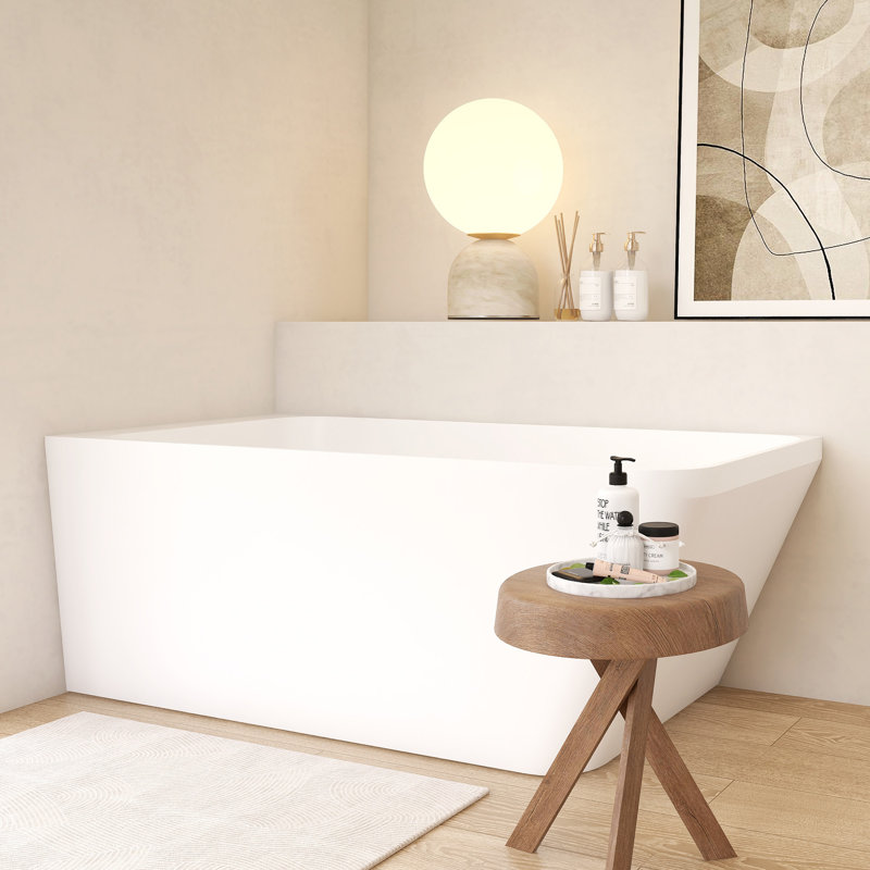 Baignoire autoportante en résine 59 po, surface solide 59 po