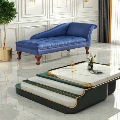 Chaise longue inclinable en velours