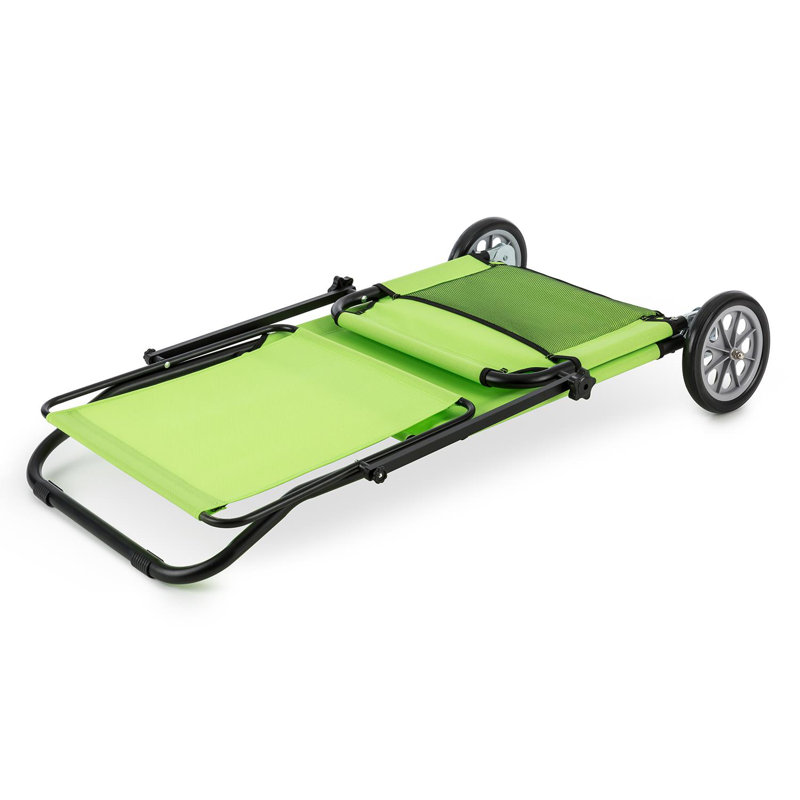 120cm Long Reclining Single Chaise with Cushions, Green, Black