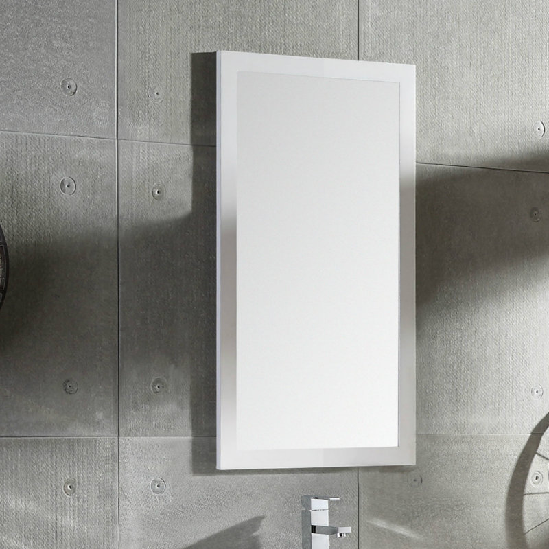 Miroir de salle de bain/meuble-lavabo Ayza, Blanc, H 33,2 po x l 17,75 po