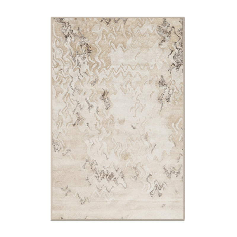 Tapis abstrait gris / beige, Rectangle 6 pi x 9 pi