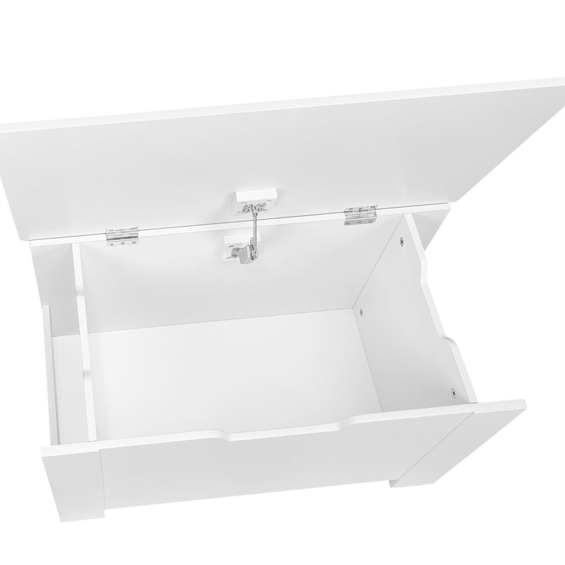 RiverRidge Kids Toy Box Playroom Storage Chest with Side Bookracks - White