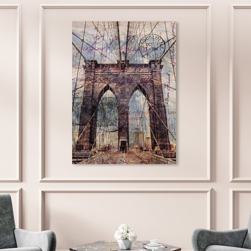 Pont de Brooklyn - impression, Toile tendue, H 54 po x l 36 po