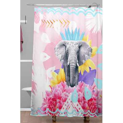 Rideau de douche simple éléphant kangarui
