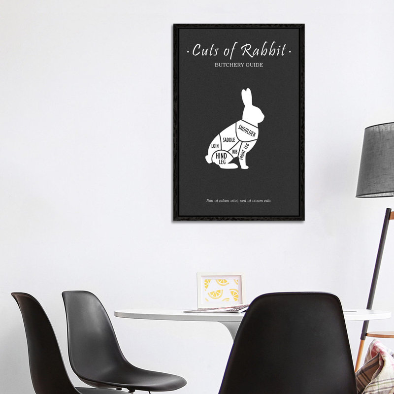 Butchery Rabit by Mark Rogan - Print on Canvas, 101.6cm H x 66.04cm W x 3.81cm D, Black Framed
