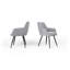 Chaise d'appoint rembourrée gris Mid-Century moderne avec dossier capitonné, ensemble de 2-781794360