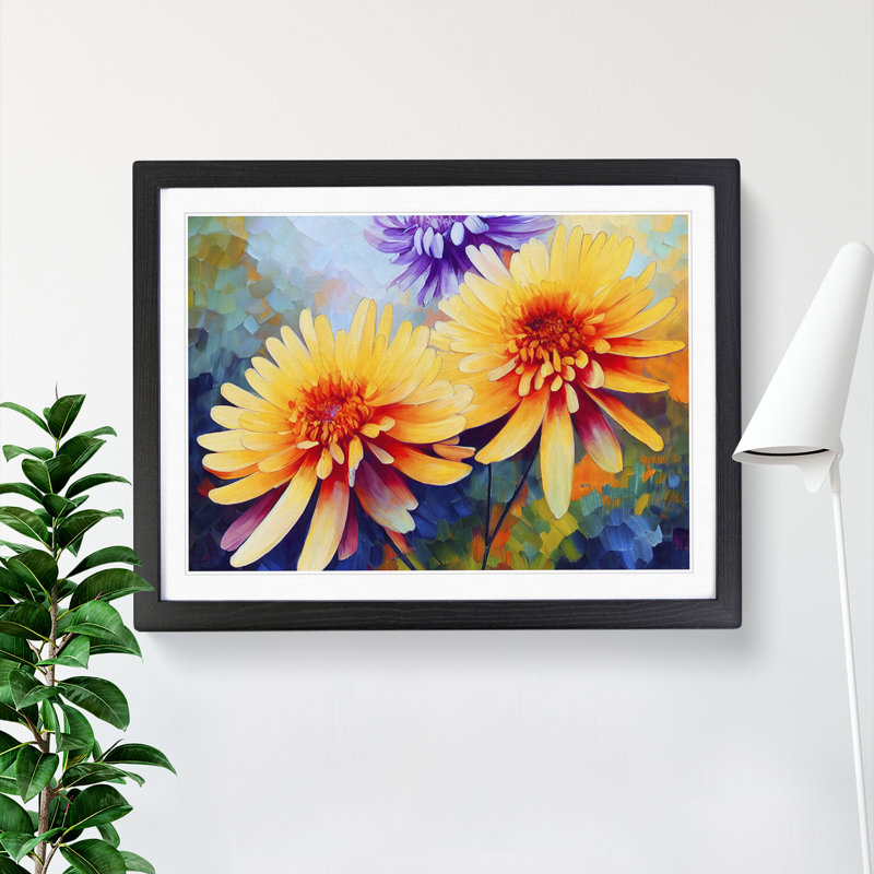 Chrysanthemum Flowers Vol.1 - Framed Print, Black Framed, 25cm H x 34cm W x 2cm D
