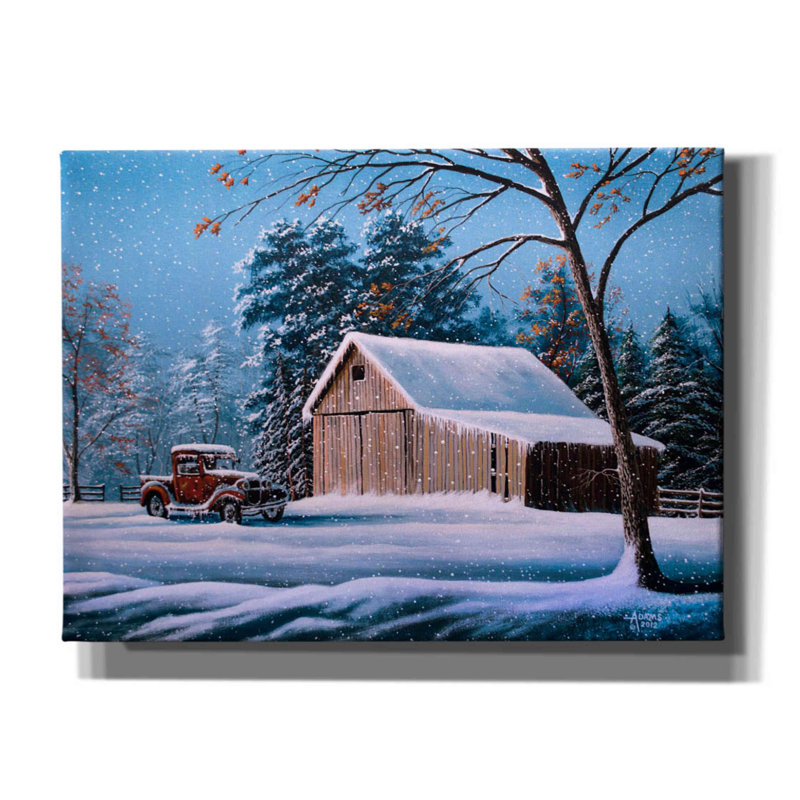 «First Snow» par Gary Adams, art mural sur toile, H 40 po x l 54 po x P 1,5 po