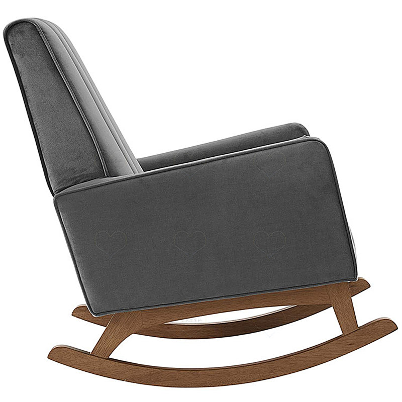 Chaise berçante simple en bois massif, Gris foncé