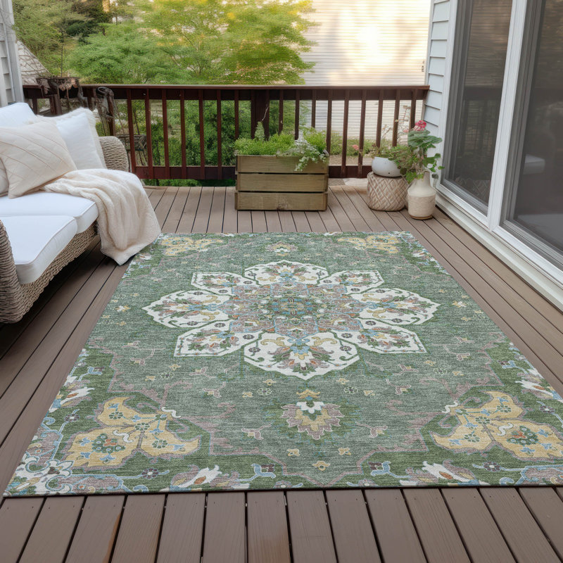 Tapis intérieur / extérieur lavable à la machine Huseby ACN2194 Global, Rectangle 9 pi x 12 pi