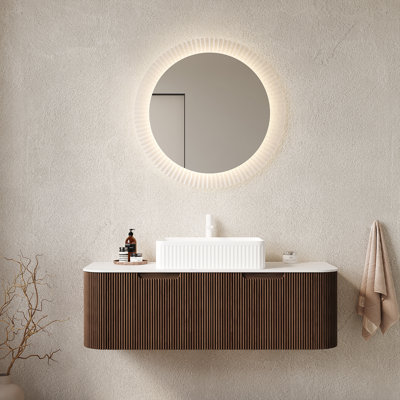 Meuble-lavabo mural avec lavabo, armoire de rangement avec tiroirs, lavabo en céramique, pré-assemblé pour une installation facile