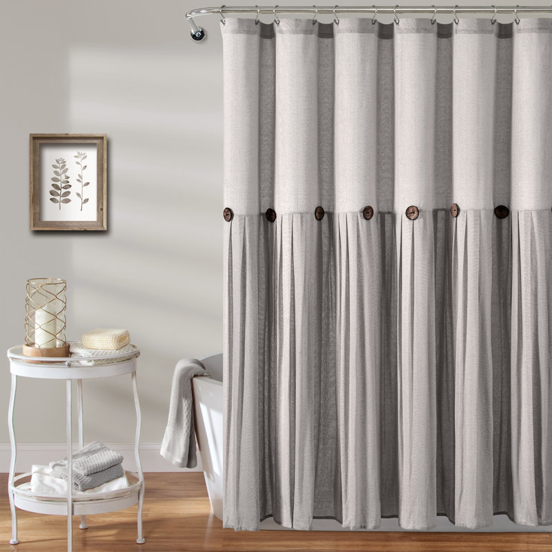 Ruya Polyester Blend Shower Curtain, Grey, 183cm W x 183cm L