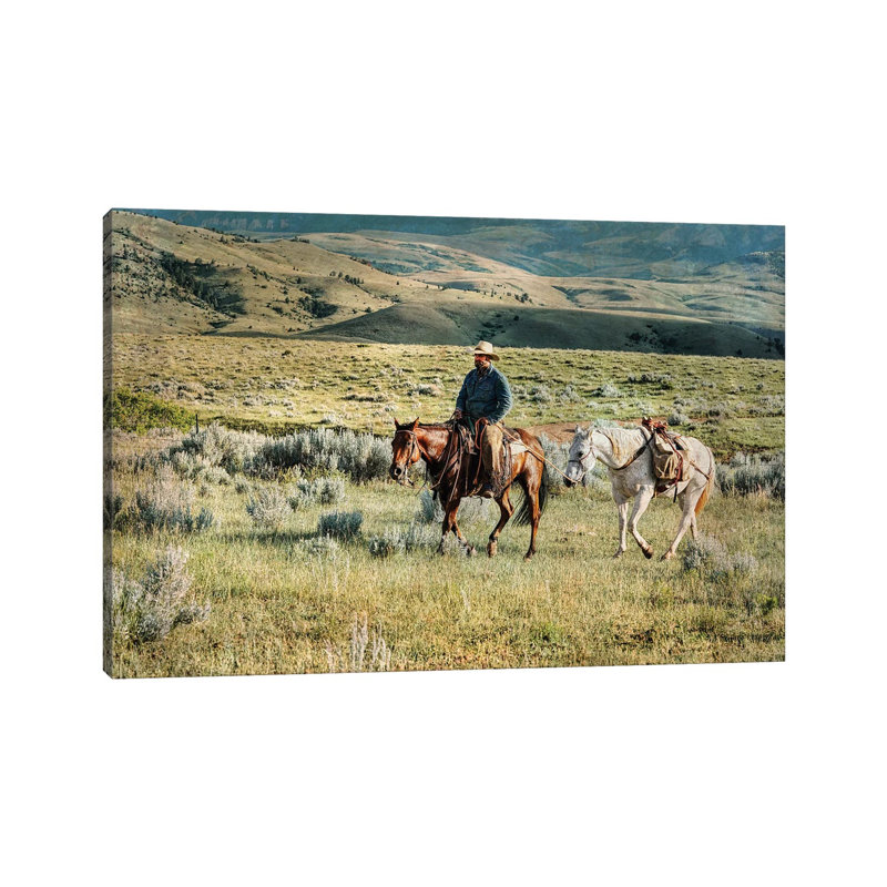 Headed To Mend Fence by Rhonda Thompson - Wrapped Canvas Print, 66.04cm H x 101.6cm W x 1.91cm D