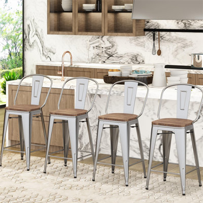 Rosenberry Counter Stool with Metal Frame