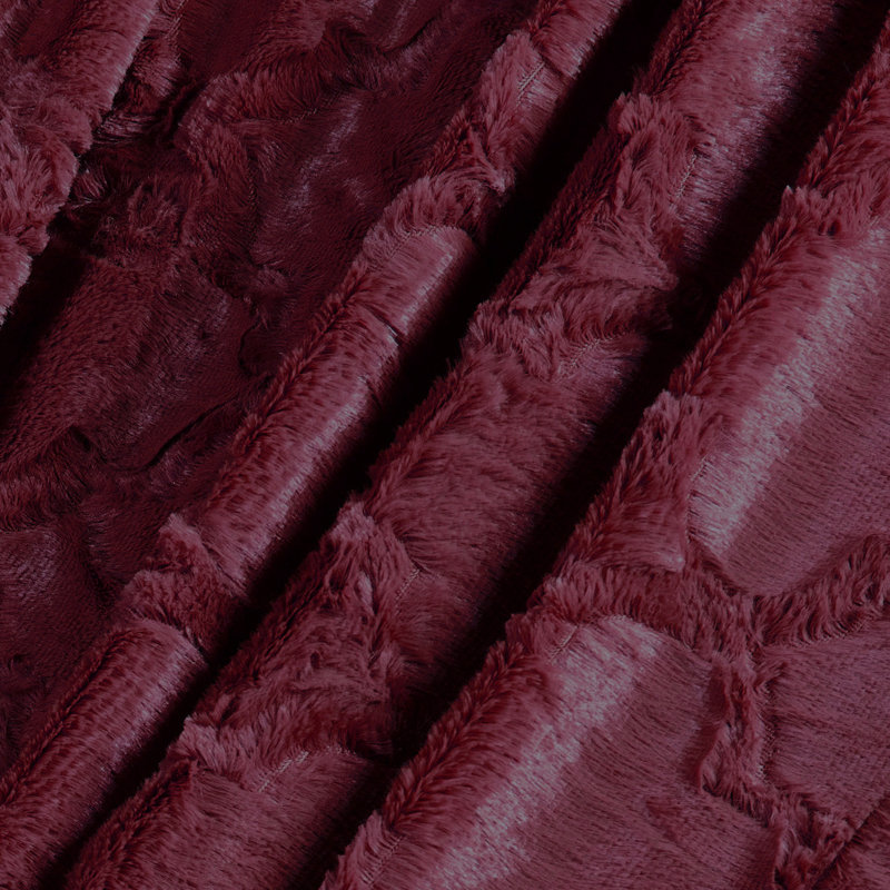Burgundy Faux Fur and Sherpa Reversible Knitted Throw Blanket