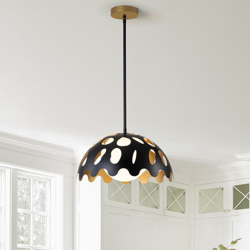 Pebbles Pendant, Satin Black, 5" H x 10" W x 10" D