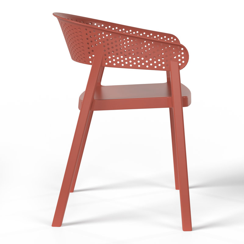 Fauteuil de salle à manger d'extérieur 2 pièces H 29 po Delron, Rouge