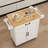 White Kitchen Island With Hidden Compartments, Adjustable Storage Settings & Towel/Seasoning Cart Material, Towel Rack, Seasoning Rack - Levels-1149059228