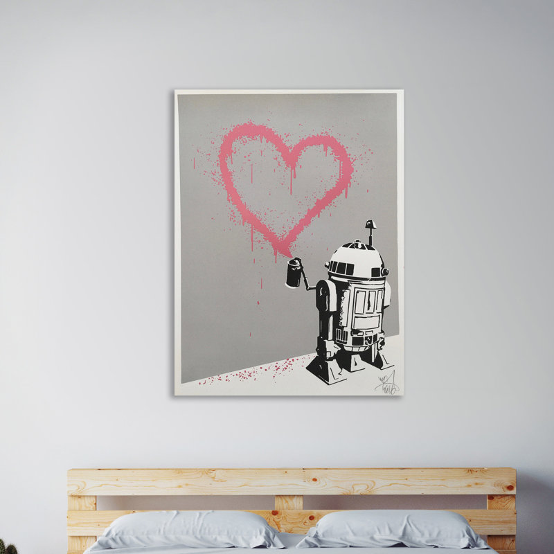 « r2-d2' s coeur », reproduction d’impression sur toile tendue, H 40 po x l 30 po x P 1,5 po