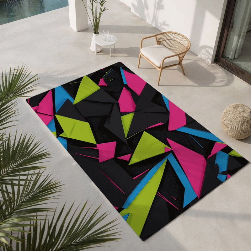 Lightwave Grid Indoor And Outdoor Area Rug, Rectangle 2' x 3'