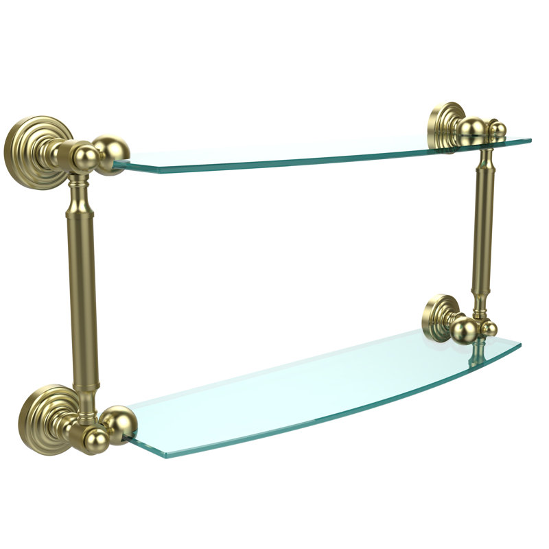 Beresford 2 Piece Tiered Shelf, 22" W x 8.5" H, Satin Brass