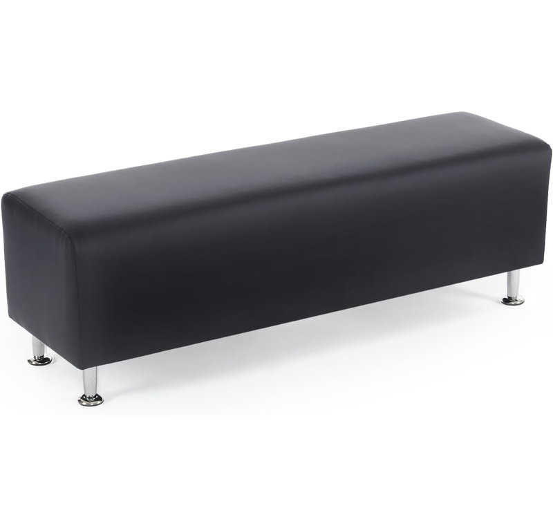 53.9" Waiting Room Bench Seating Office Benches, Black