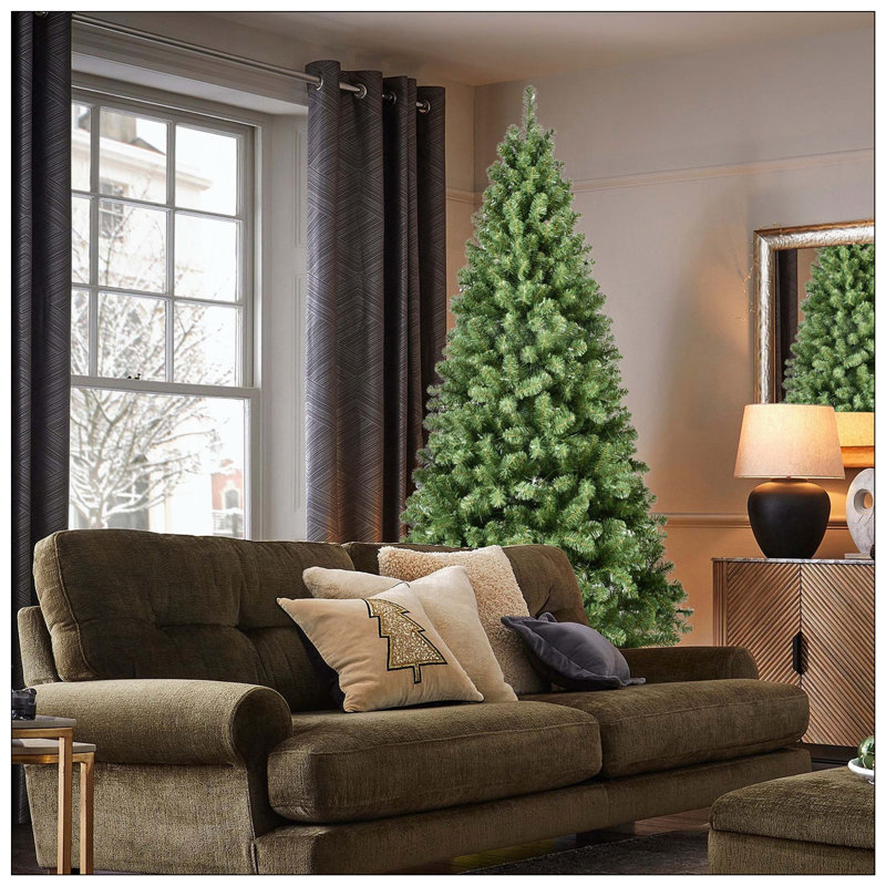 Arbre de Noël en PVC pré-éclairé avec 200 lumières UL - 551 pointes, fil de mémoire à dépliage automatique, assemblage facile avec support en métal stable, arbre de Noël artificiel complet
