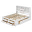 Structure de lit plateforme en bois avec 8 tiroirs, lit plateforme très grand avec tête de lit-167068645