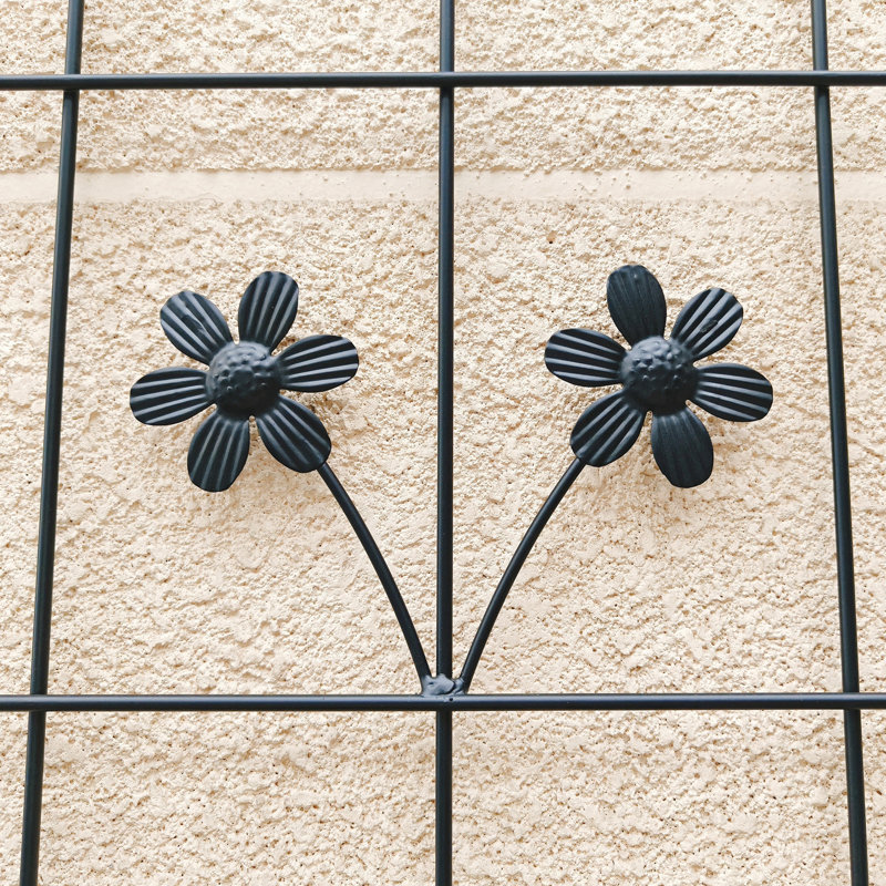 Ensemble de 4 treillis de jardin en métal antirouille de 19,7 po pour plantes grimpantes support de fleurs extérieur noir