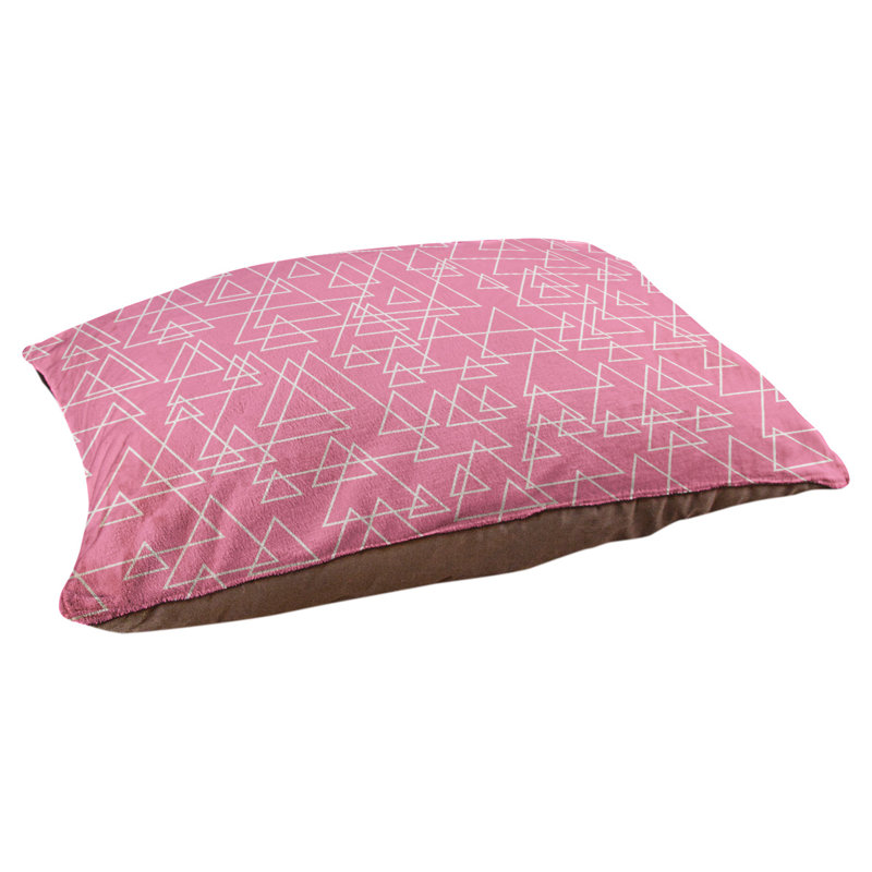 Coussin pour chien en triangle dispersé Campion, Moyen (L 29,5 po x P19,5 po x H 9,5 po), Corail clair