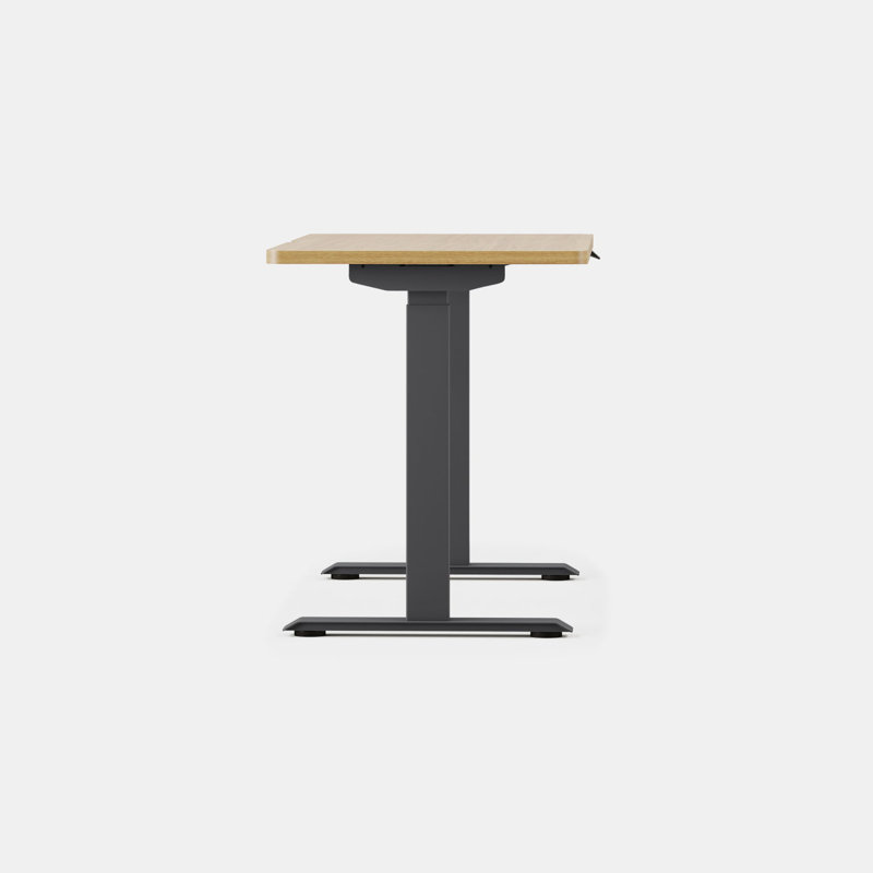 Duo Standing Desk, Woodgrain, Charcoal, 47.3" H x 48" W x 24" D