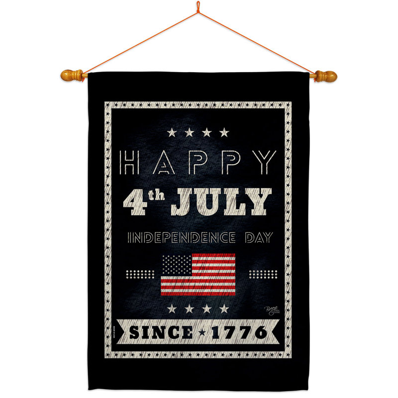 Double Sided 40'' H x 28'' W Polyester Independence Day Flag Set