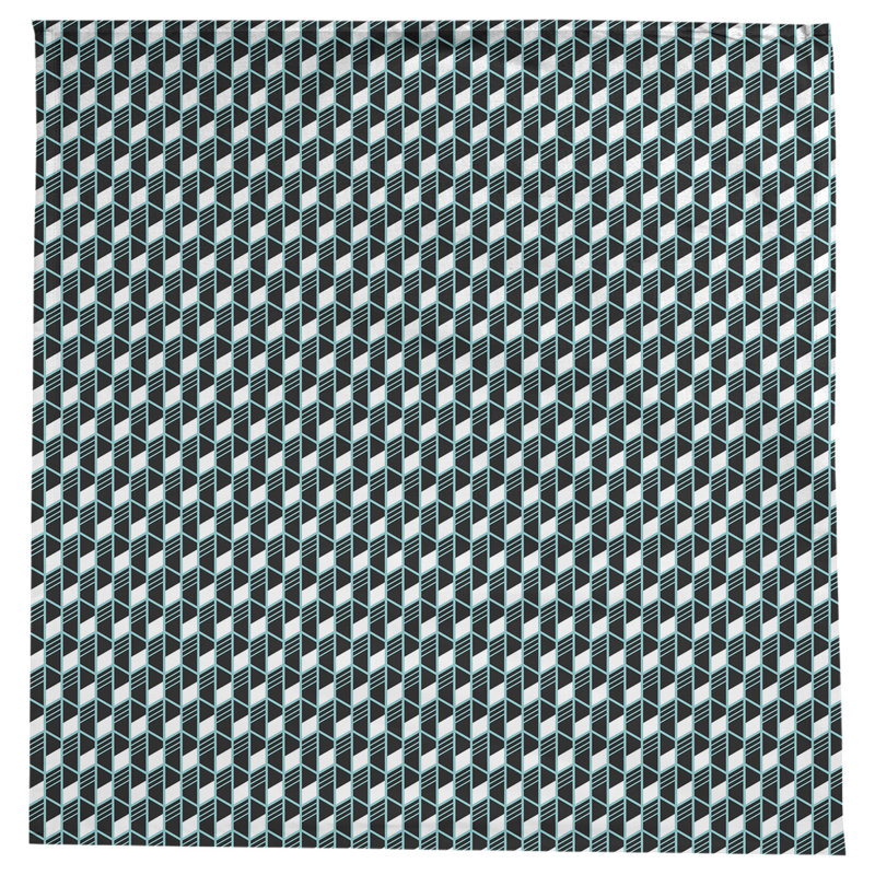 Nappe rayures géométriques Leffel, Bleu sarcelle