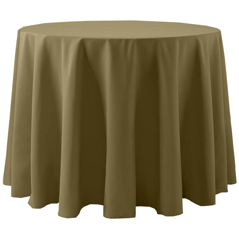 Ultimate Textile -2 Pack- Cotton-Feel 102-Inch Round Fine Dining Tablecloth, Ivory Cream, 108" x 108", 5, Camel