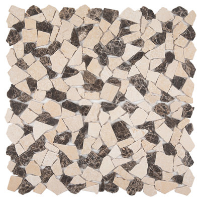Carreau de mosaïque 1,5 po x 2 po Marble Rocks
