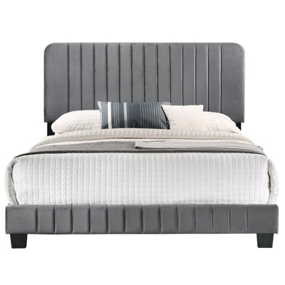 Lit contemporain élégant en gris