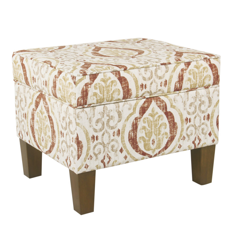 Gorton Medium Storage Ottoman, Burnt Orange Medallion Print