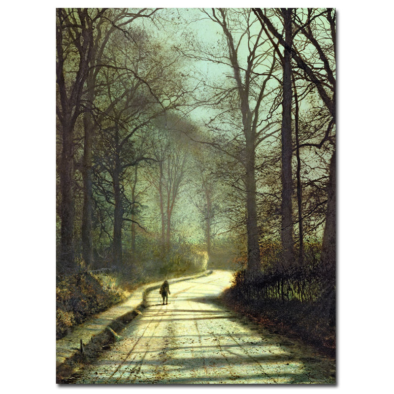 Moonlight Walk Green and Brown Canvas Art by John Grimshaw